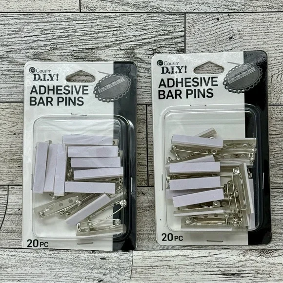 NWT- DIY (2) Crafting Adhesive Bar Pins - Silver - Picture 1 of 4